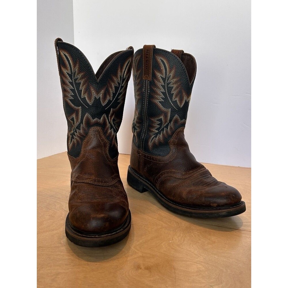 Justin Boots Driller Men’s 9EE Round Toe Leather Western Cowboy WK4665